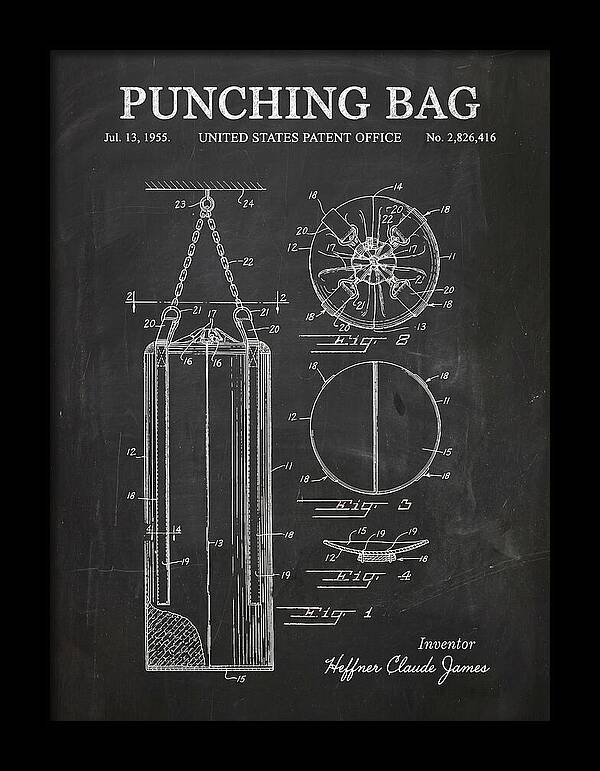 Punching Bag Chalkboard Patent Us2826416a