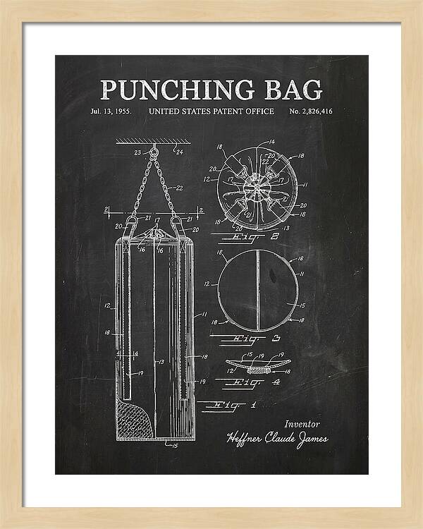 Punching Bag Chalkboard Patent Us2826416a