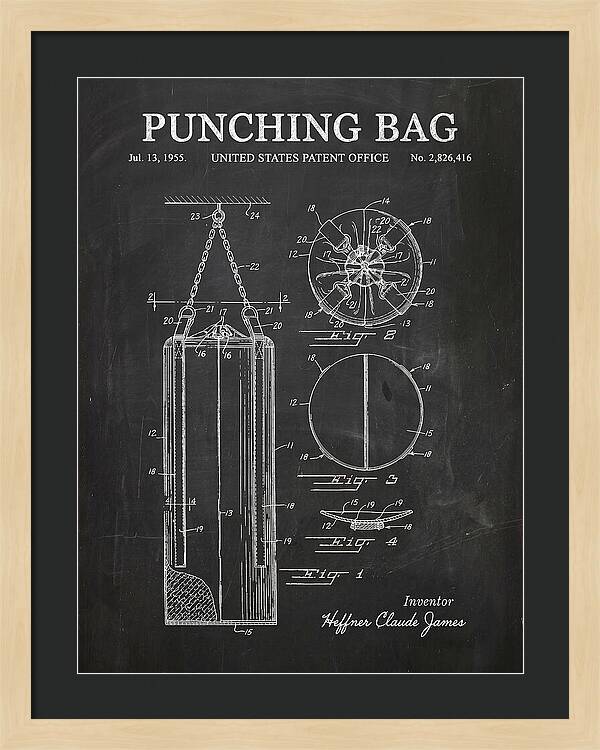 Punching Bag Chalkboard Patent Us2826416a