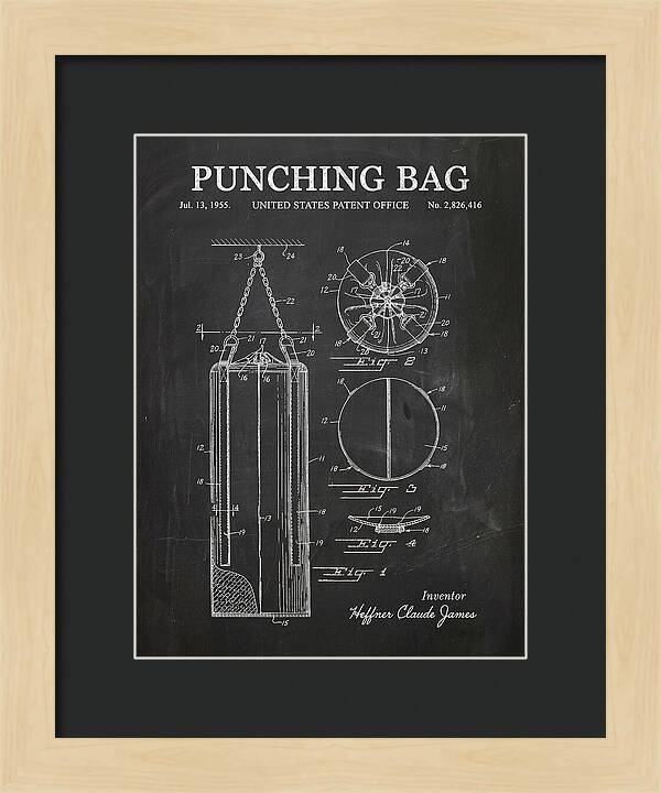 Punching Bag Chalkboard Patent Us2826416a