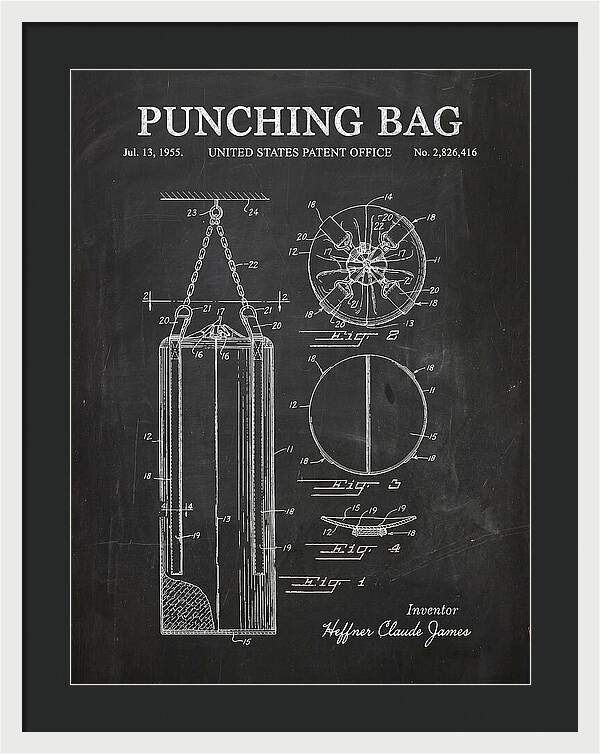 Punching Bag Chalkboard Patent Us2826416a