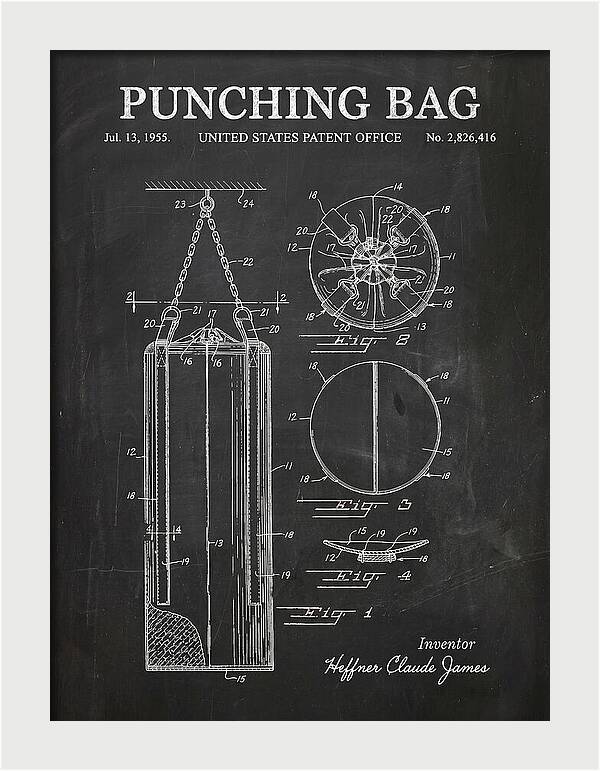 Punching Bag Chalkboard Patent Us2826416a
