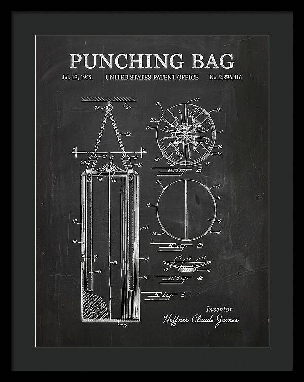 Punching Bag Chalkboard Patent Us2826416a