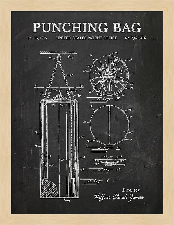 Punching Bag Chalkboard Patent Us2826416a