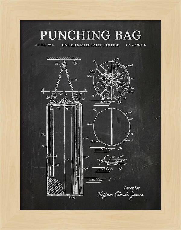 Punching Bag Chalkboard Patent Us2826416a