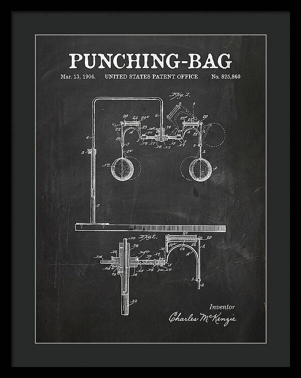 Punching Bag Chalkboard Patent Us825860a