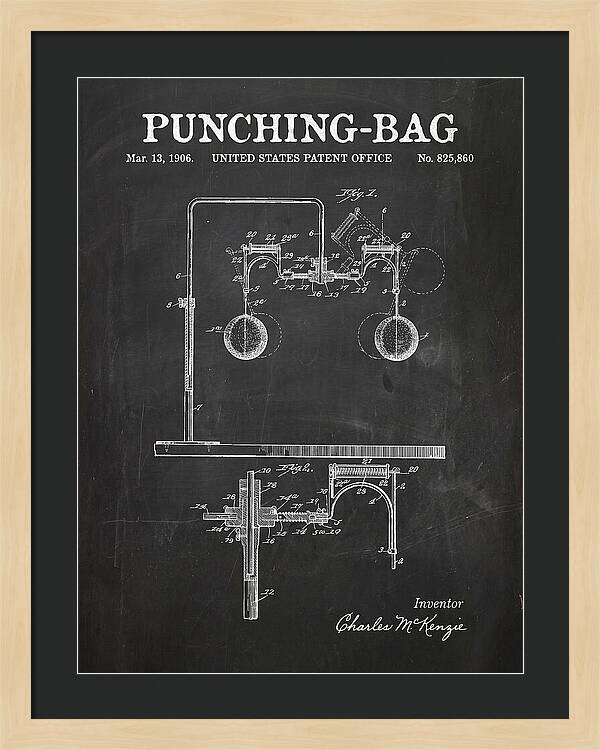 Punching Bag Chalkboard Patent Us825860a