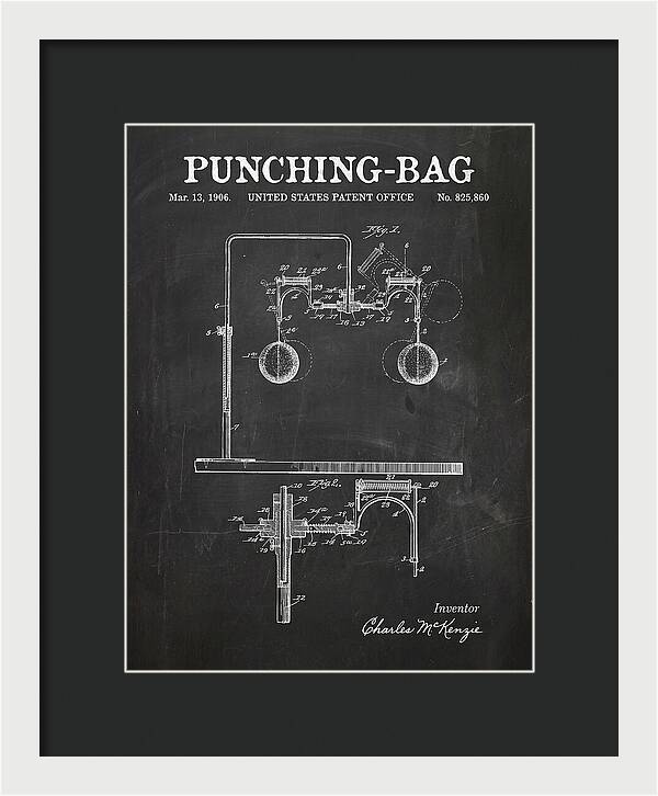 Punching Bag Chalkboard Patent Us825860a