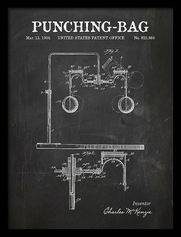 Punching Bag Chalkboard Patent Us825860a