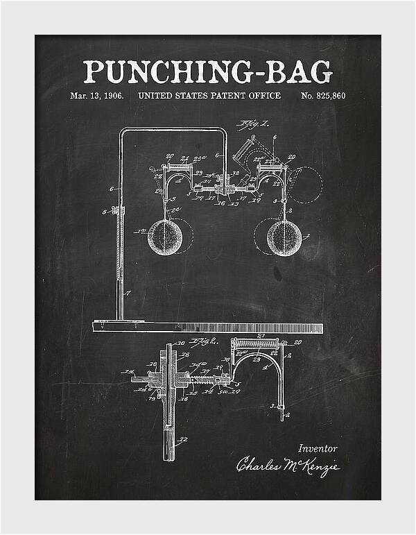 Punching Bag Chalkboard Patent Us825860a