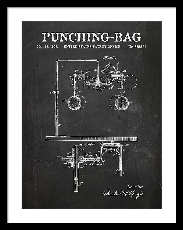 Punching Bag Chalkboard Patent Us825860a