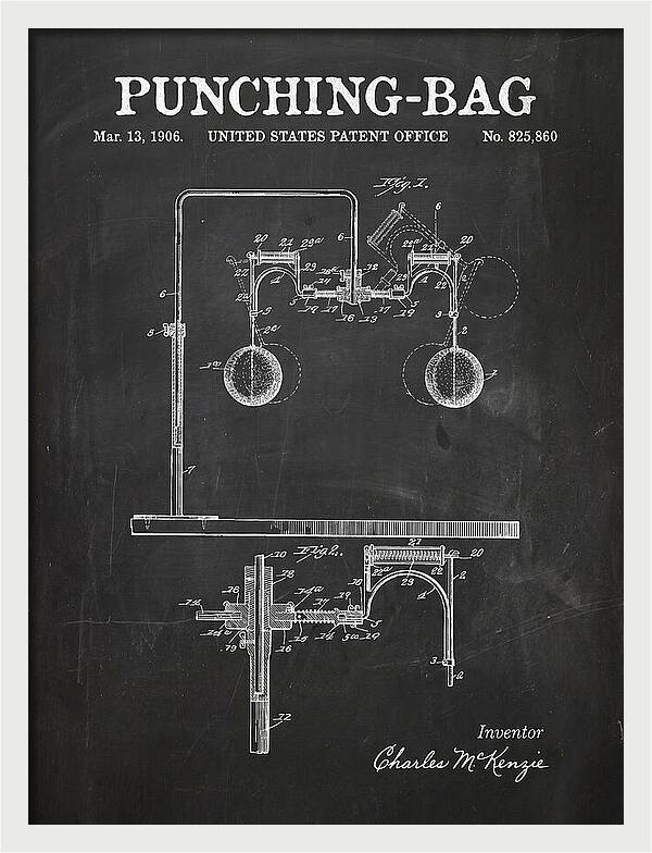 Punching Bag Chalkboard Patent Us825860a