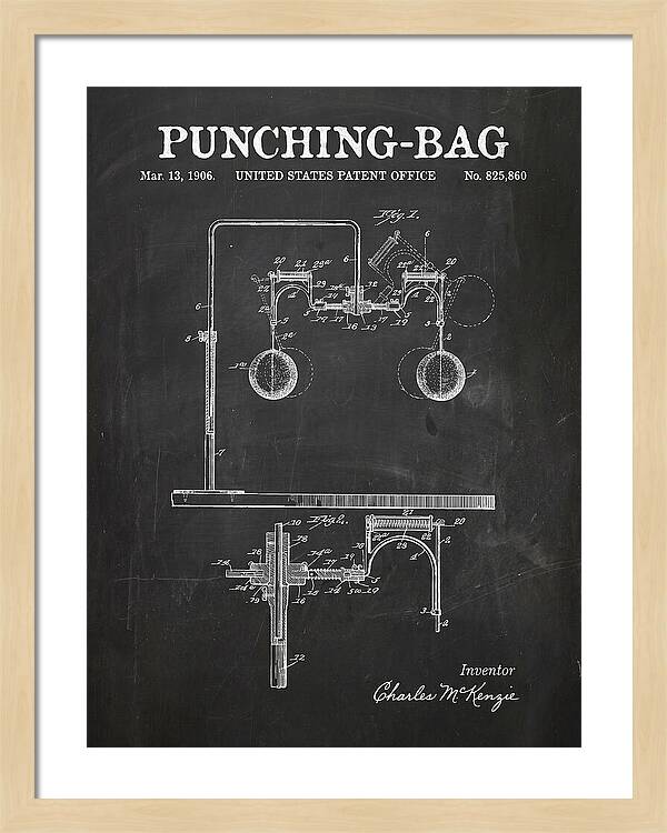 Punching Bag Chalkboard Patent Us825860a