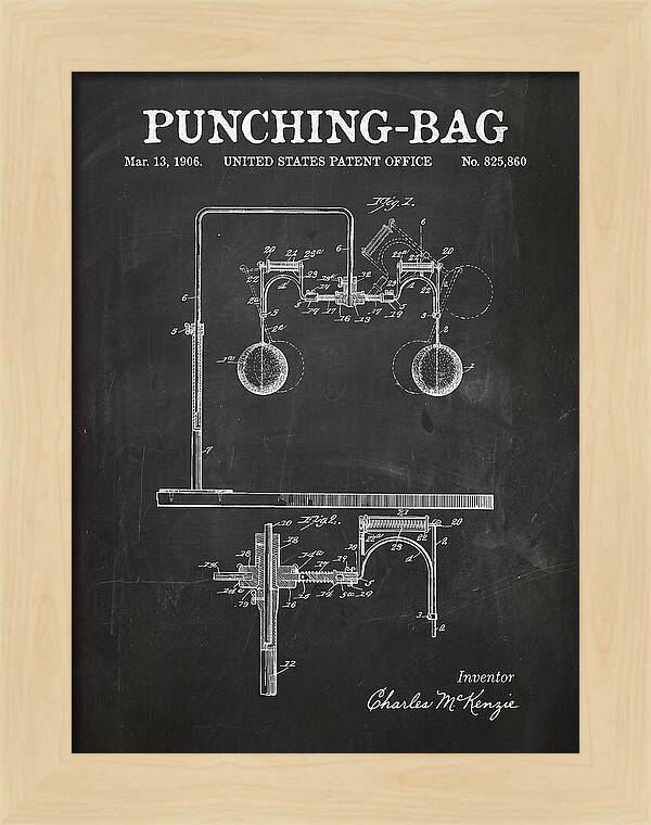 Punching Bag Chalkboard Patent Us825860a