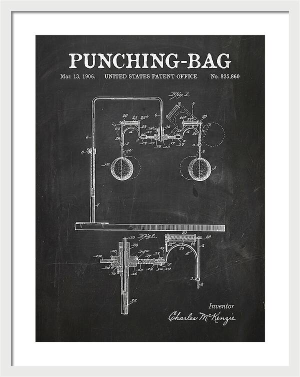 Punching Bag Chalkboard Patent Us825860a