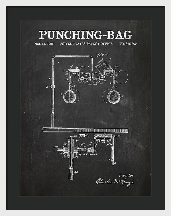 Punching Bag Chalkboard Patent Us825860a