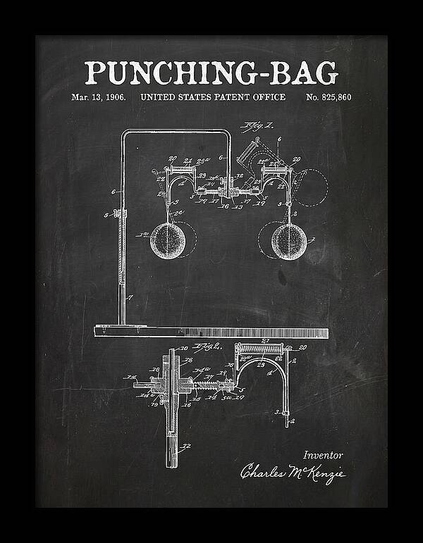 Punching Bag Chalkboard Patent Us825860a