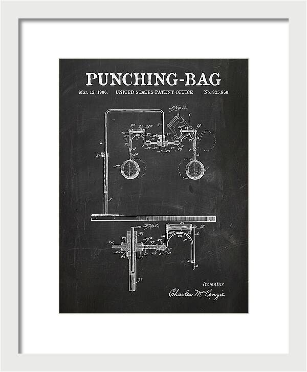 Punching Bag Chalkboard Patent Us825860a