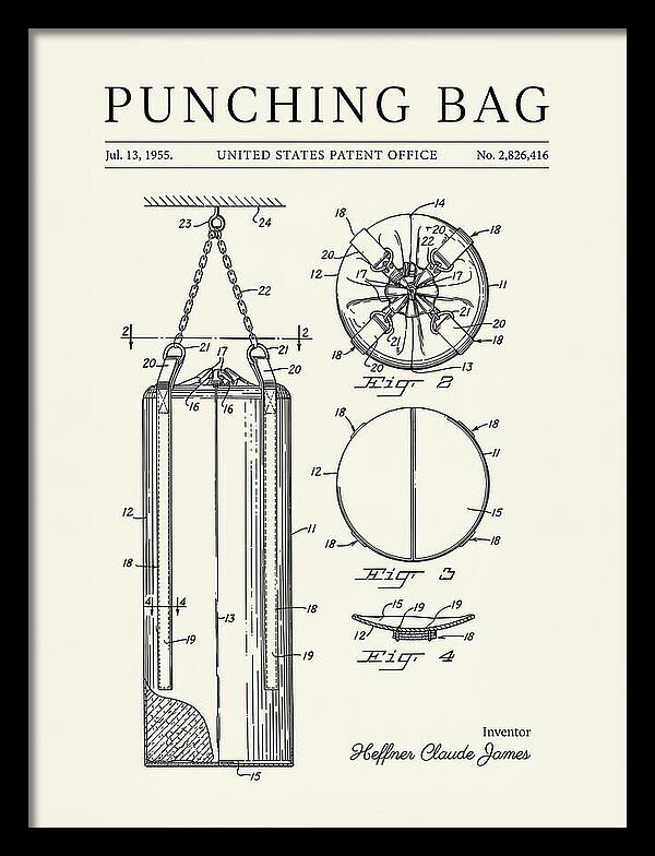 Punching Bag Minimalist Patent Us2826416a