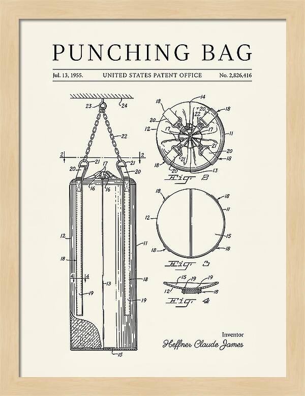 Punching Bag Minimalist Patent Us2826416a
