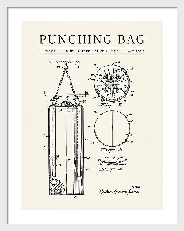 Punching Bag Minimalist Patent Us2826416a