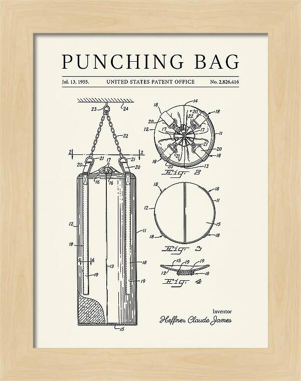 Punching Bag Minimalist Patent Us2826416a