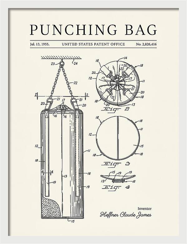 Punching Bag Minimalist Patent Us2826416a