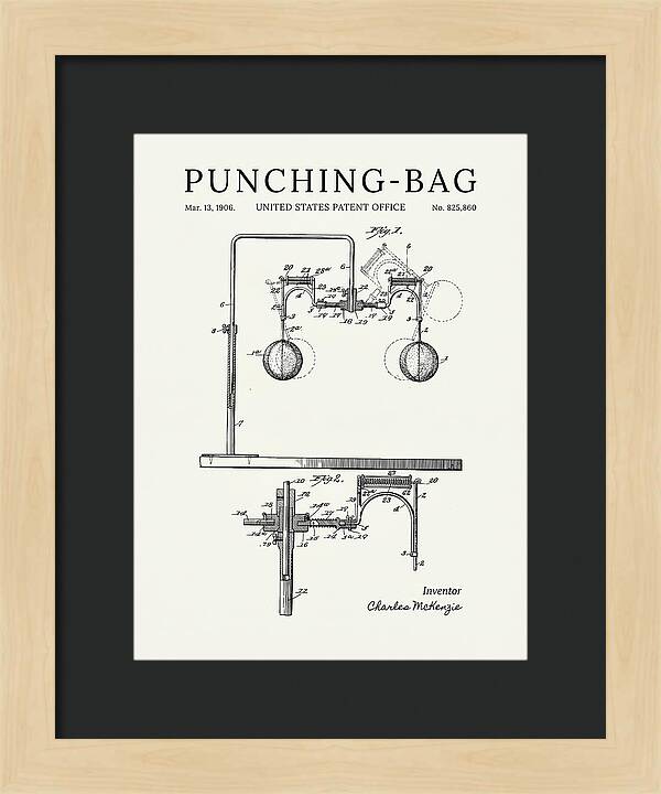Punching Bag Minimalist Patent Us825860a