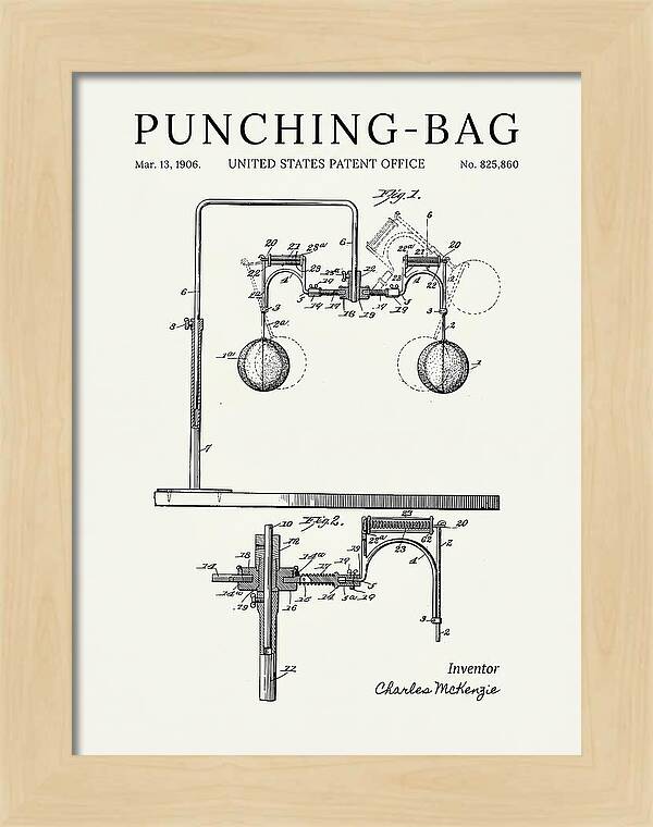 Punching Bag Minimalist Patent Us825860a