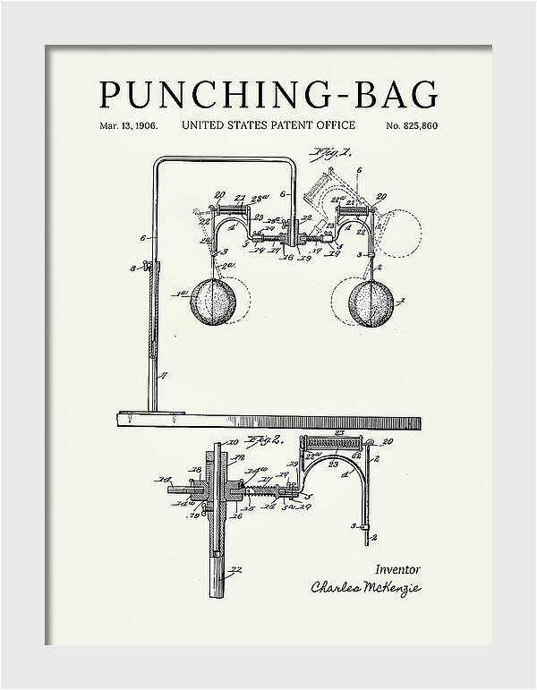 Punching Bag Minimalist Patent Us825860a