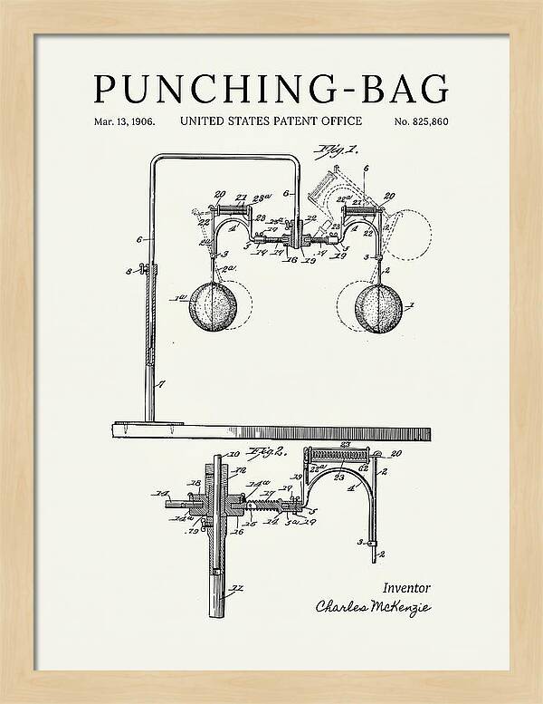 Punching Bag Minimalist Patent Us825860a
