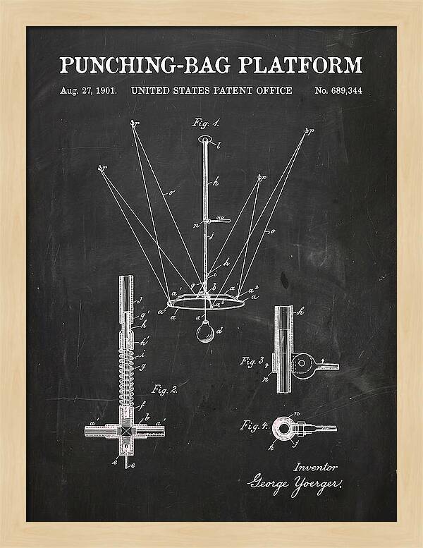 Punching Bag Platform Chalkboard Patent Us689344a