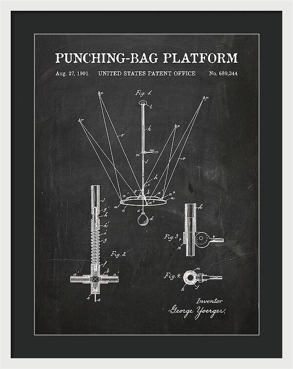 Punching Bag Platform Chalkboard Patent Us689344a