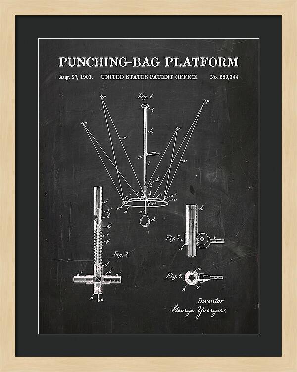 Punching Bag Platform Chalkboard Patent Us689344a