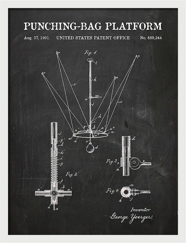 Punching Bag Platform Chalkboard Patent Us689344a