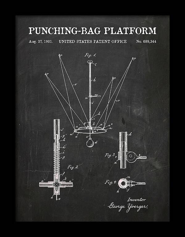 Punching Bag Platform Chalkboard Patent Us689344a