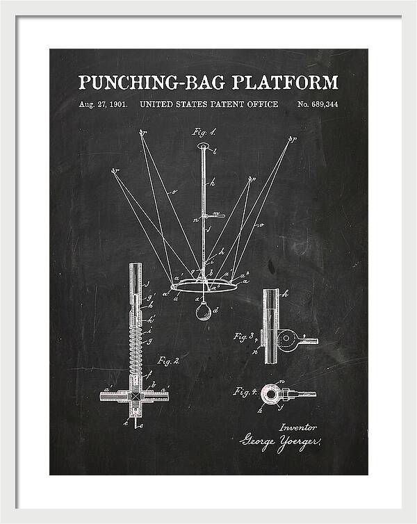 Punching Bag Platform Chalkboard Patent Us689344a