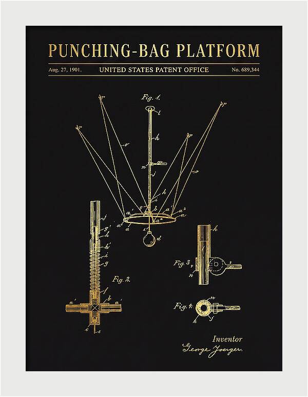 Punching Bag Platform Gold Patent Us689344a