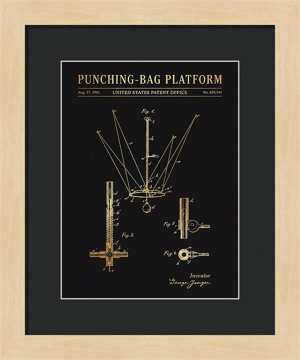 Punching Bag Platform Gold Patent Us689344a
