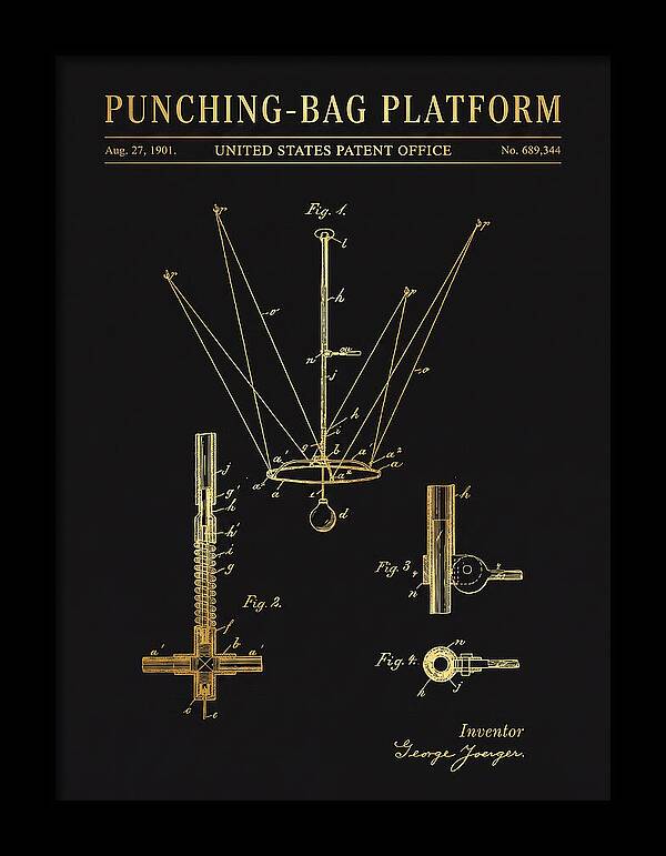 Punching Bag Platform Gold Patent Us689344a