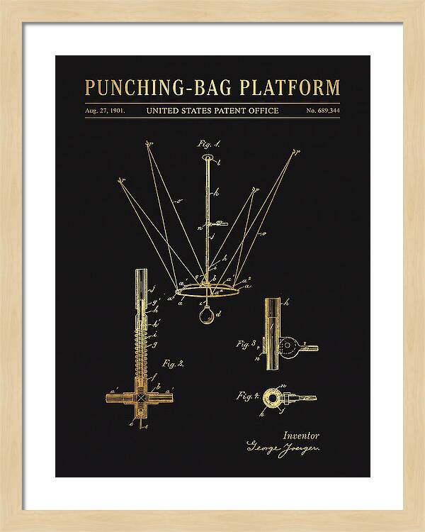 Punching Bag Platform Gold Patent Us689344a
