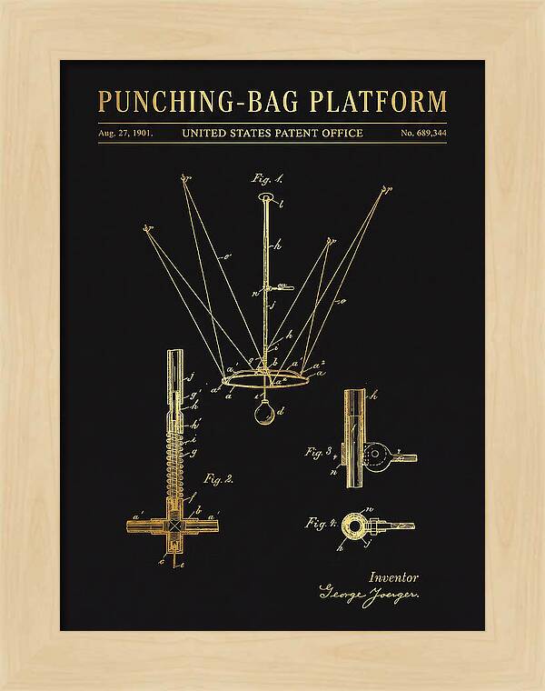 Punching Bag Platform Gold Patent Us689344a