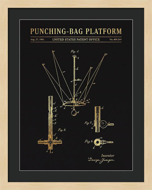 Punching Bag Platform Gold Patent Us689344a