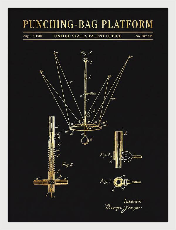 Punching Bag Platform Gold Patent Us689344a