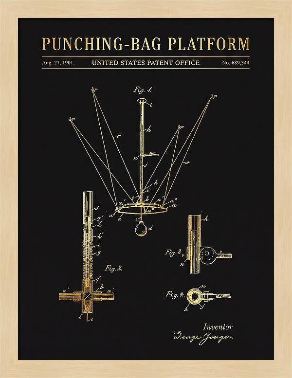 Punching Bag Platform Gold Patent Us689344a
