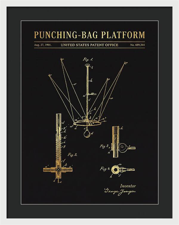Punching Bag Platform Gold Patent Us689344a