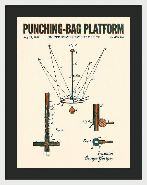 Punching Bag Platform Retro Patent Us689344a