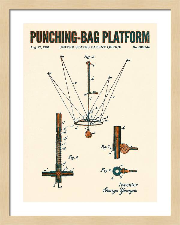 Punching Bag Platform Retro Patent Us689344a