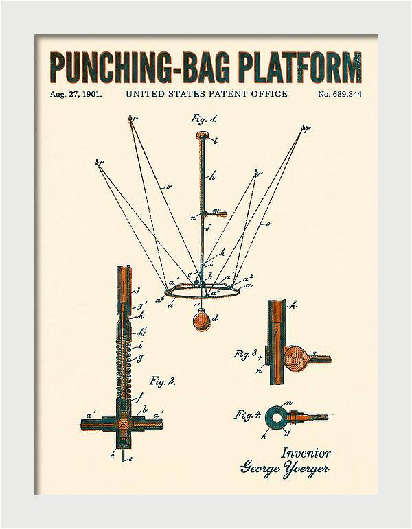 Punching Bag Platform Retro Patent Us689344a