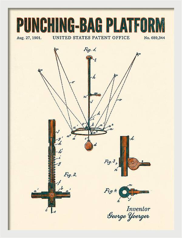 Punching Bag Platform Retro Patent Us689344a